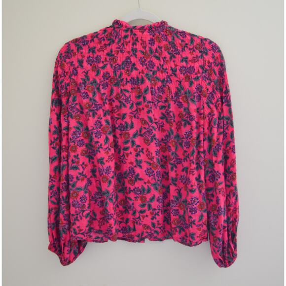 Maeve Anthropologie Pink Boho Floral Tunic Blouse Size Small - Picture 5 of 5